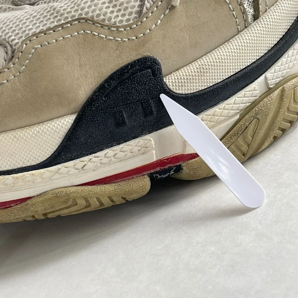 Balenciaga Triple S Sneakers Size 45 / US 11 Beige White Red Distressed